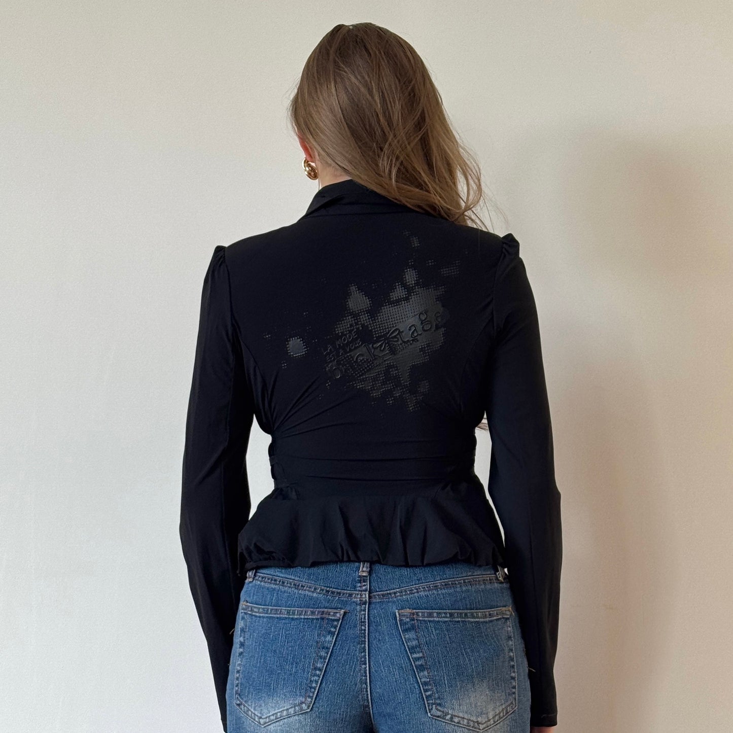 Black cinched jacket - Size XS/SB