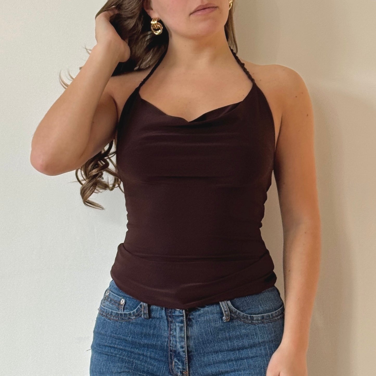 Brown halter top - Size S