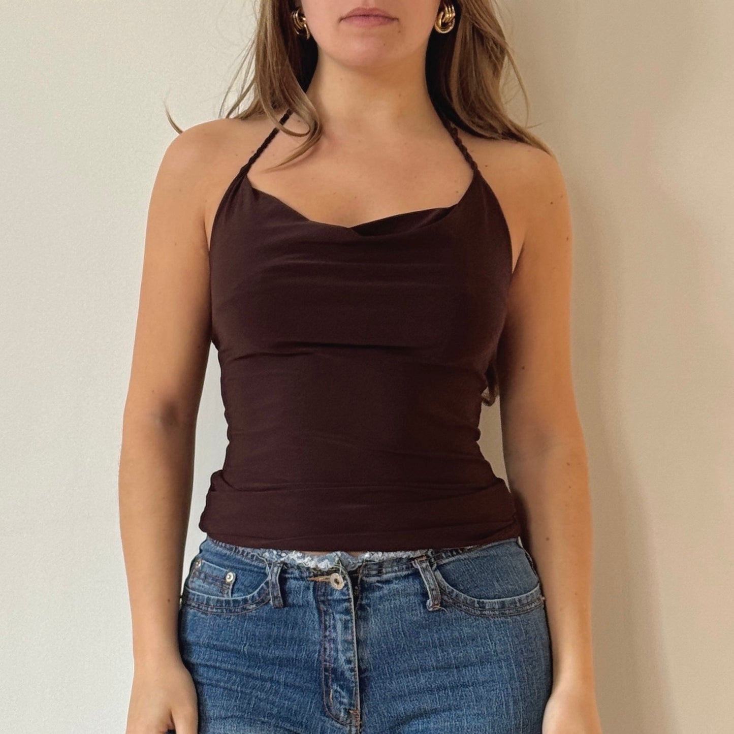 Brown halter top - Size S