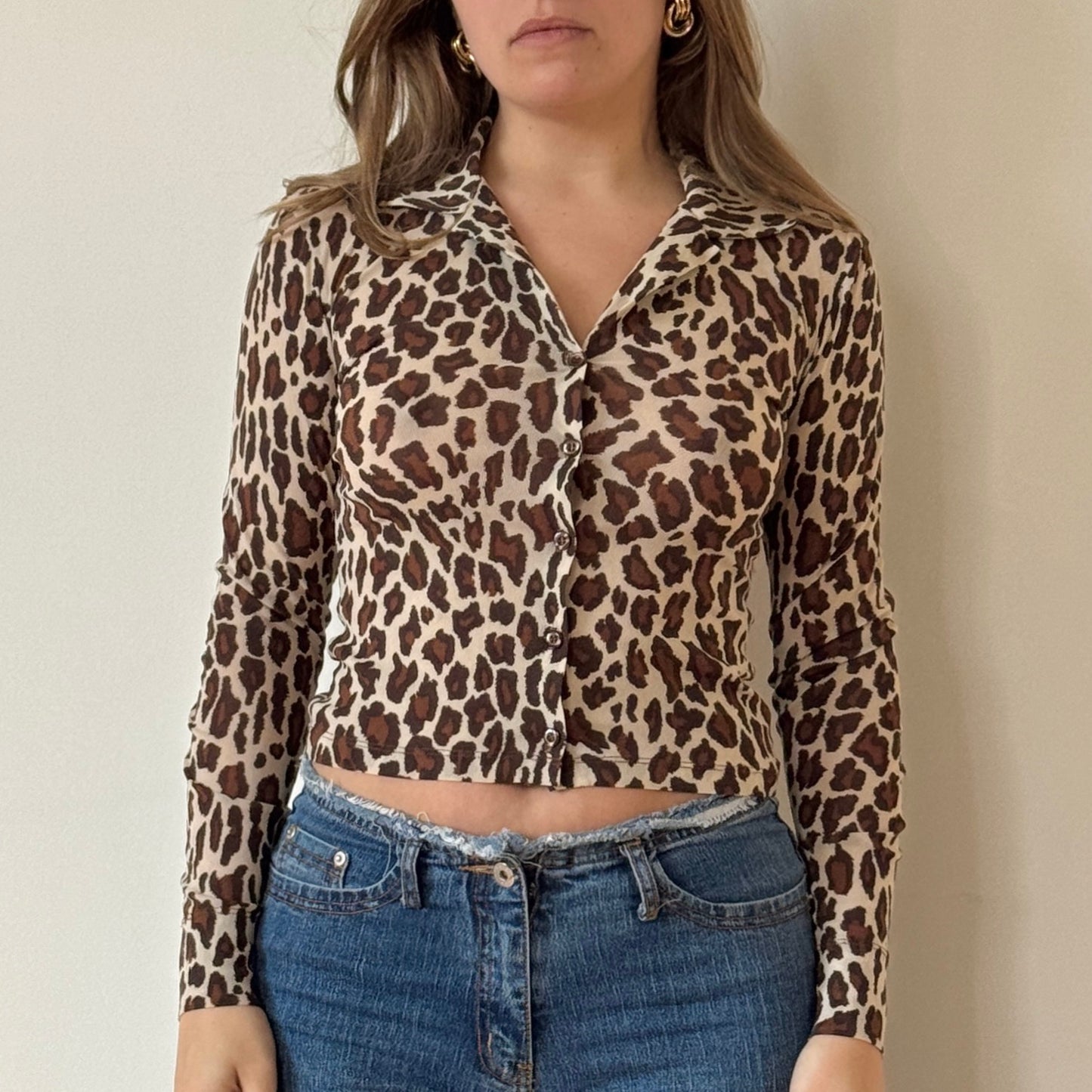 Kookai leopard mesh cardigan - Size S