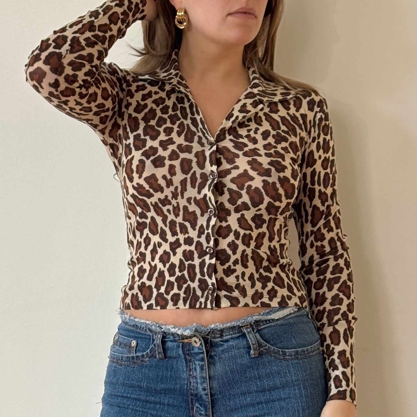 Kookai leopard mesh cardigan - Size S