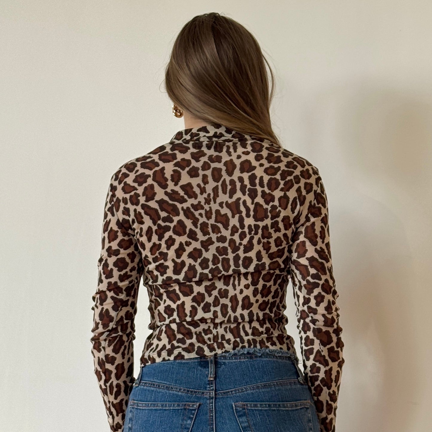 Kookai leopard mesh cardigan - Size S