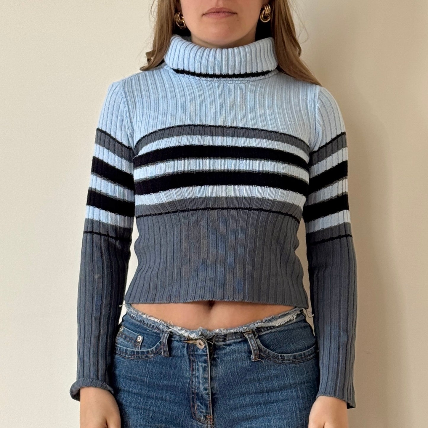Blue striped knit jumper - Size S