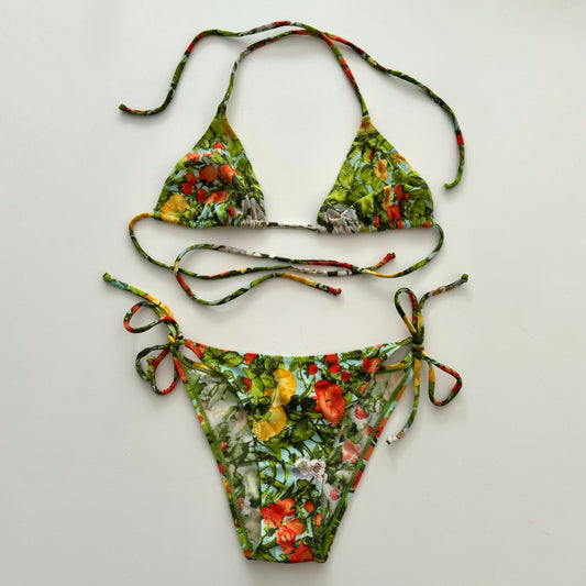 Green plant print bikini - EU 34 / UK 6