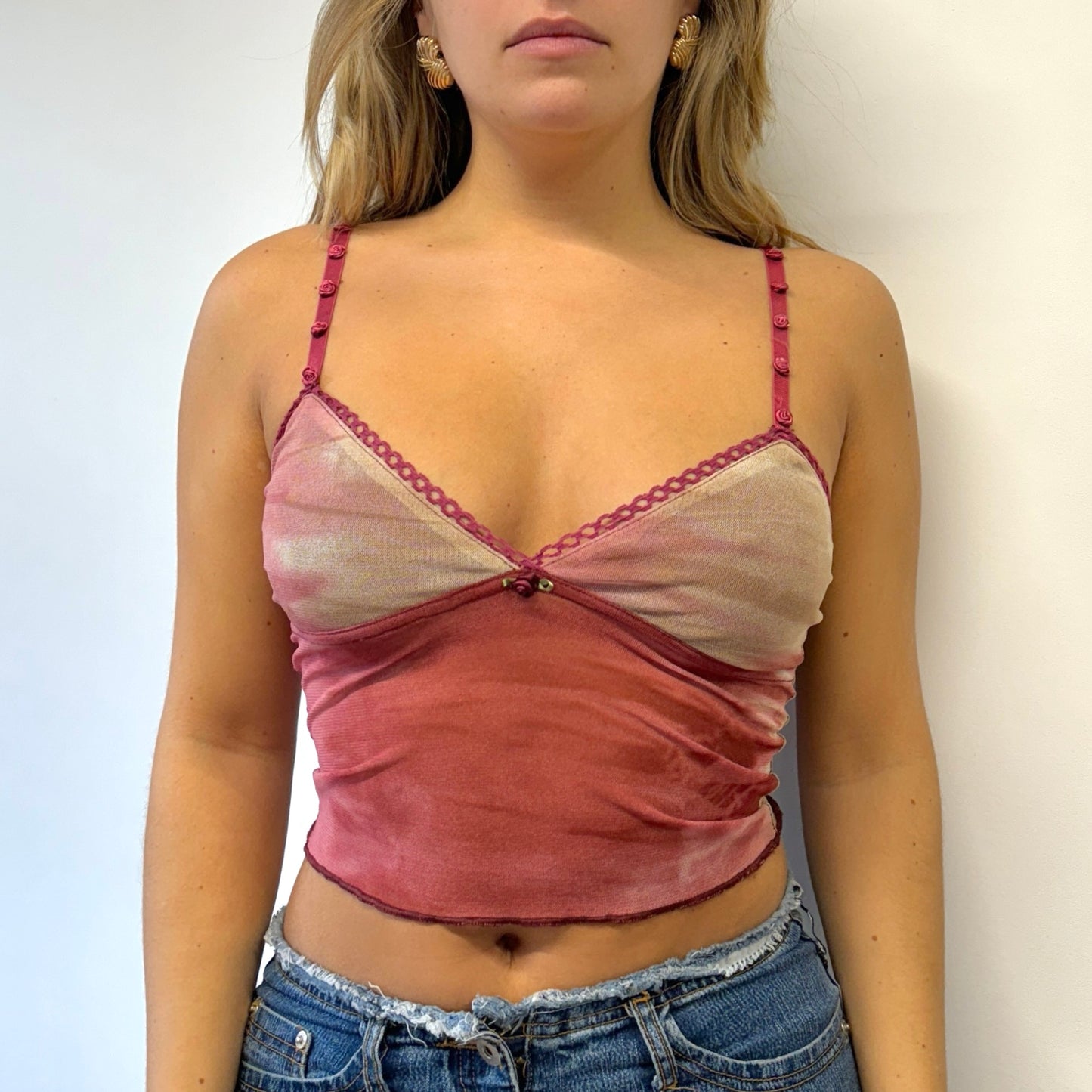 Pink mesh cami - Size XS