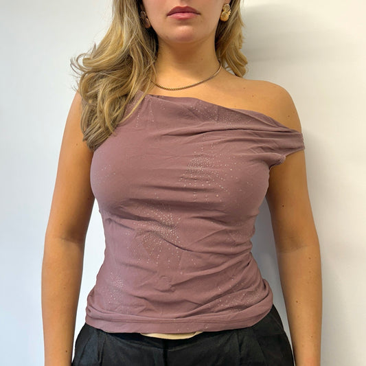 Taupe mesh asymmetric top - Size M