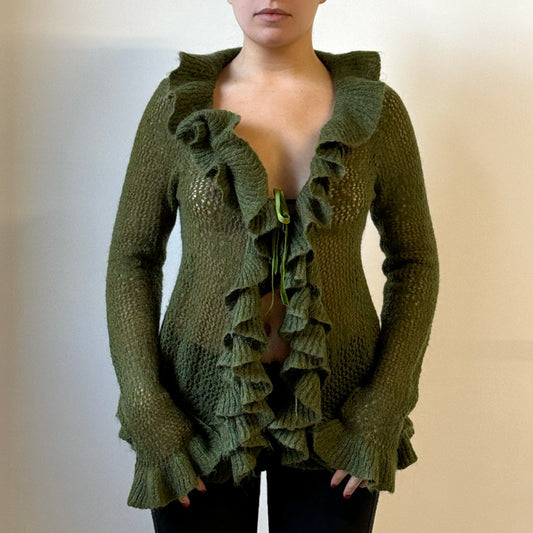 Green knit cardigan - Size M