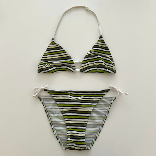 Striped green bikini - EU 36 / UK 8