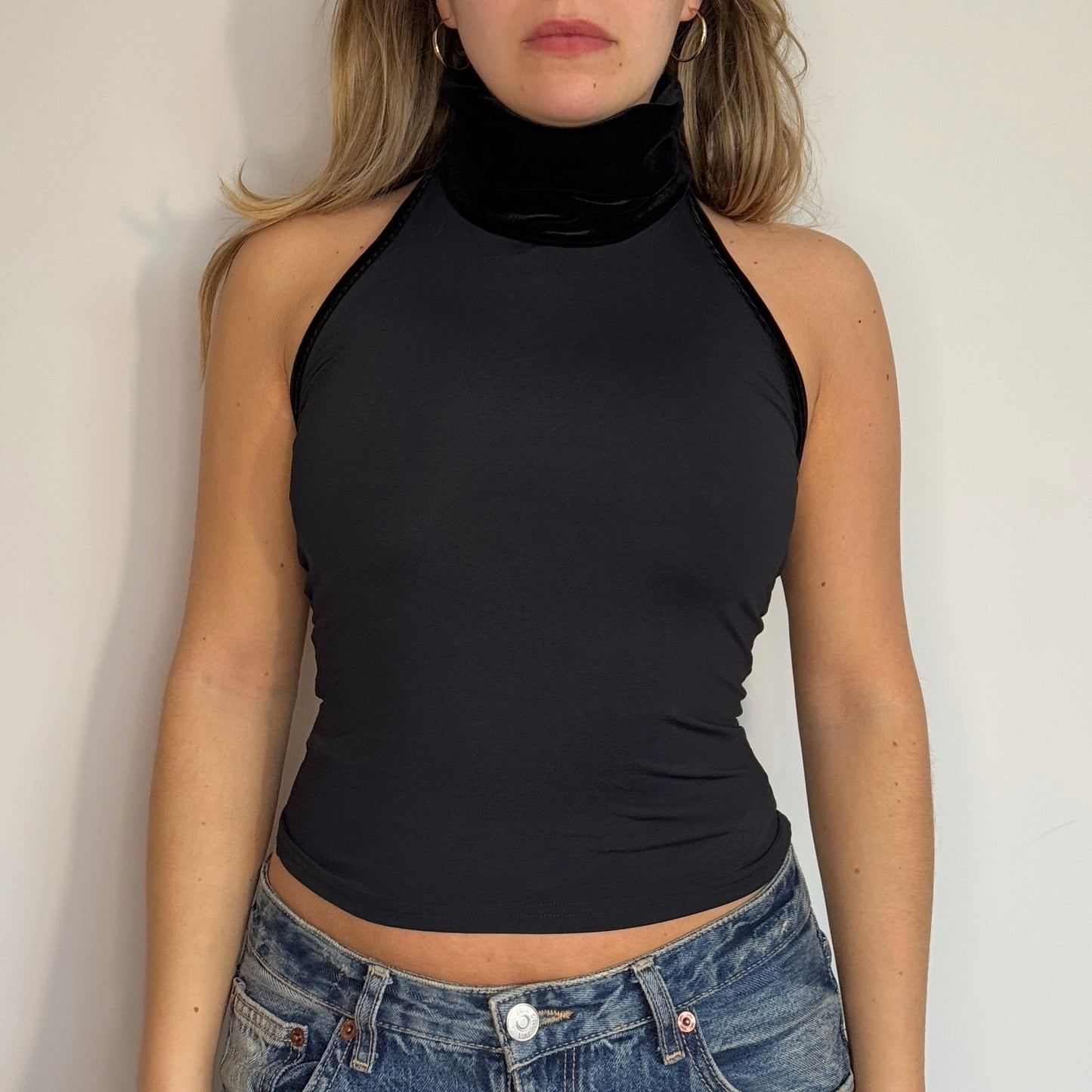 Morgan de Toi black halter neck top - Size XS/S