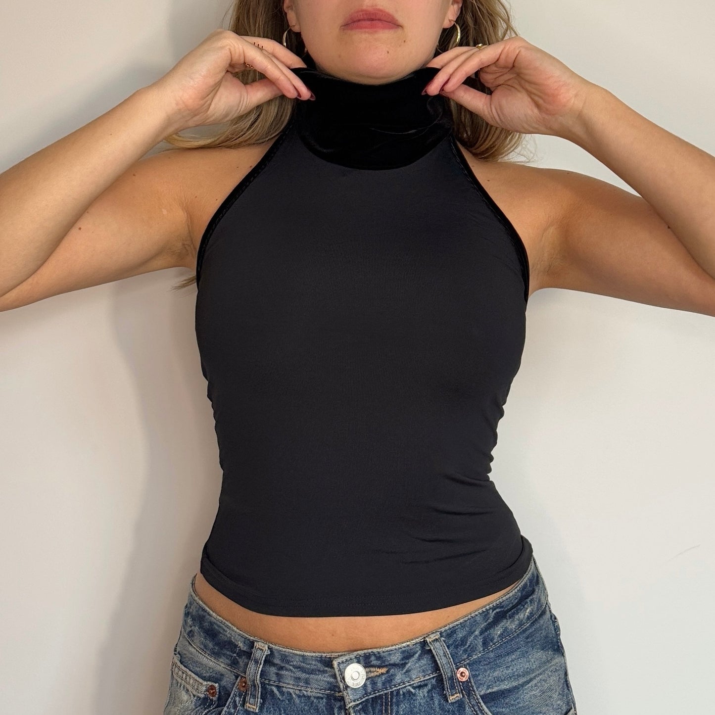 Morgan de Toi black halter neck top - Size XS/S