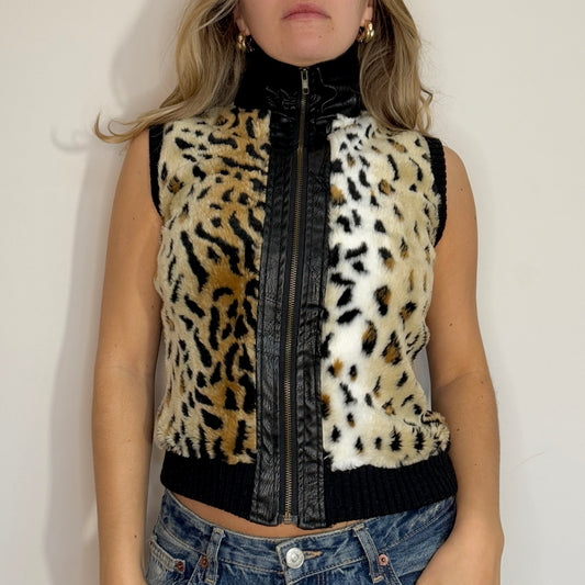 Sleeveless faux fur gilet - Size S