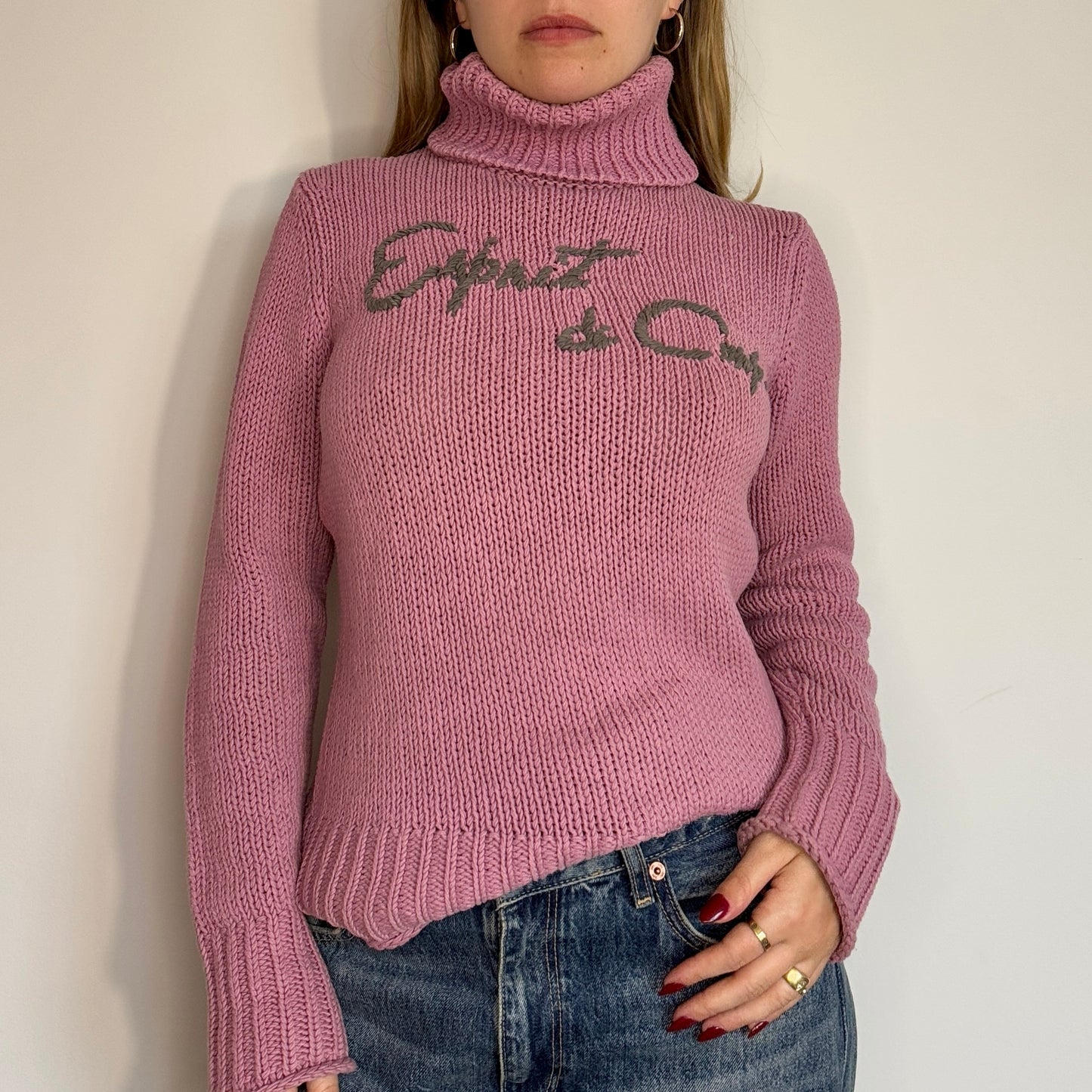 Pink knit Esprit jumper - Size S/M