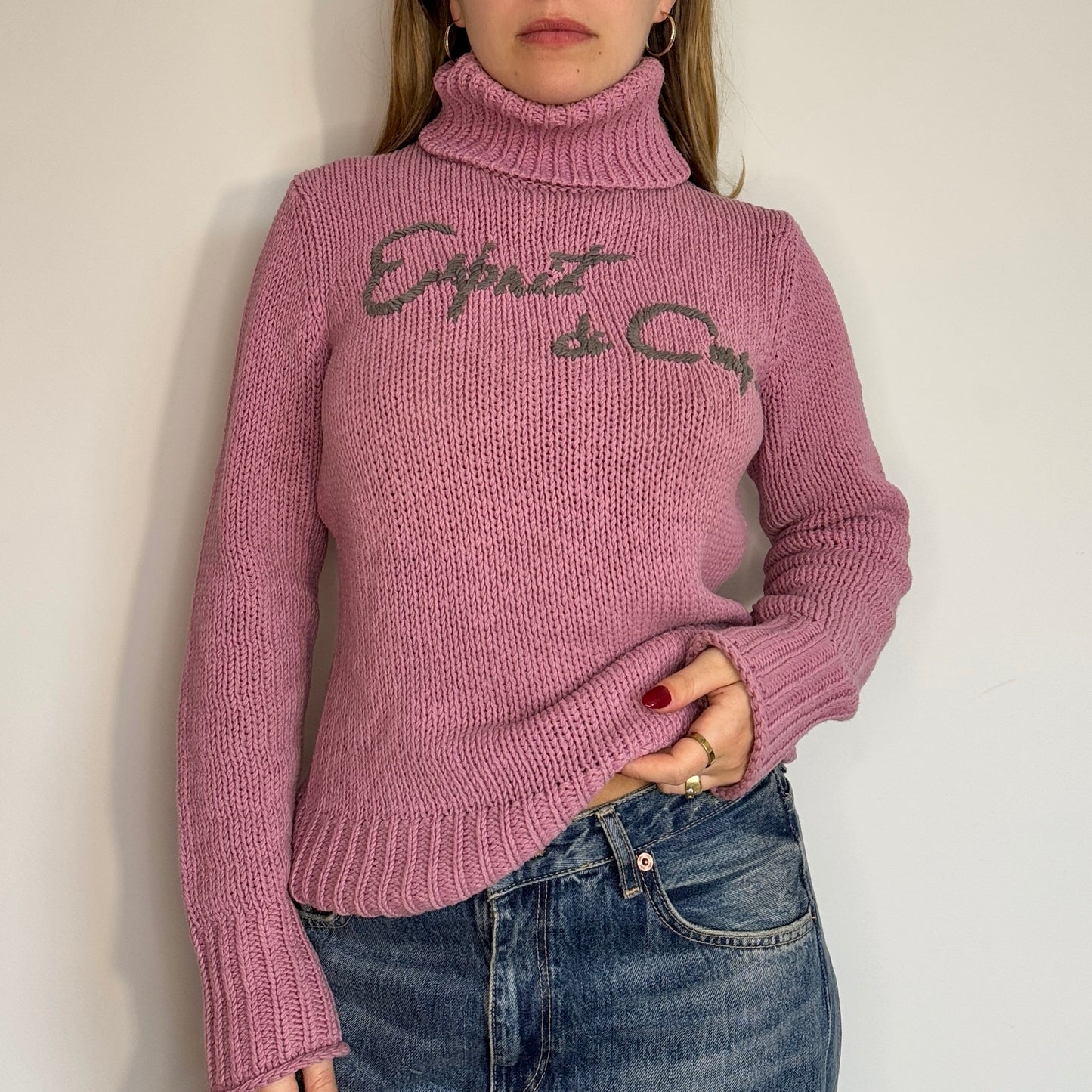 Pink knit Esprit jumper - Size S/M