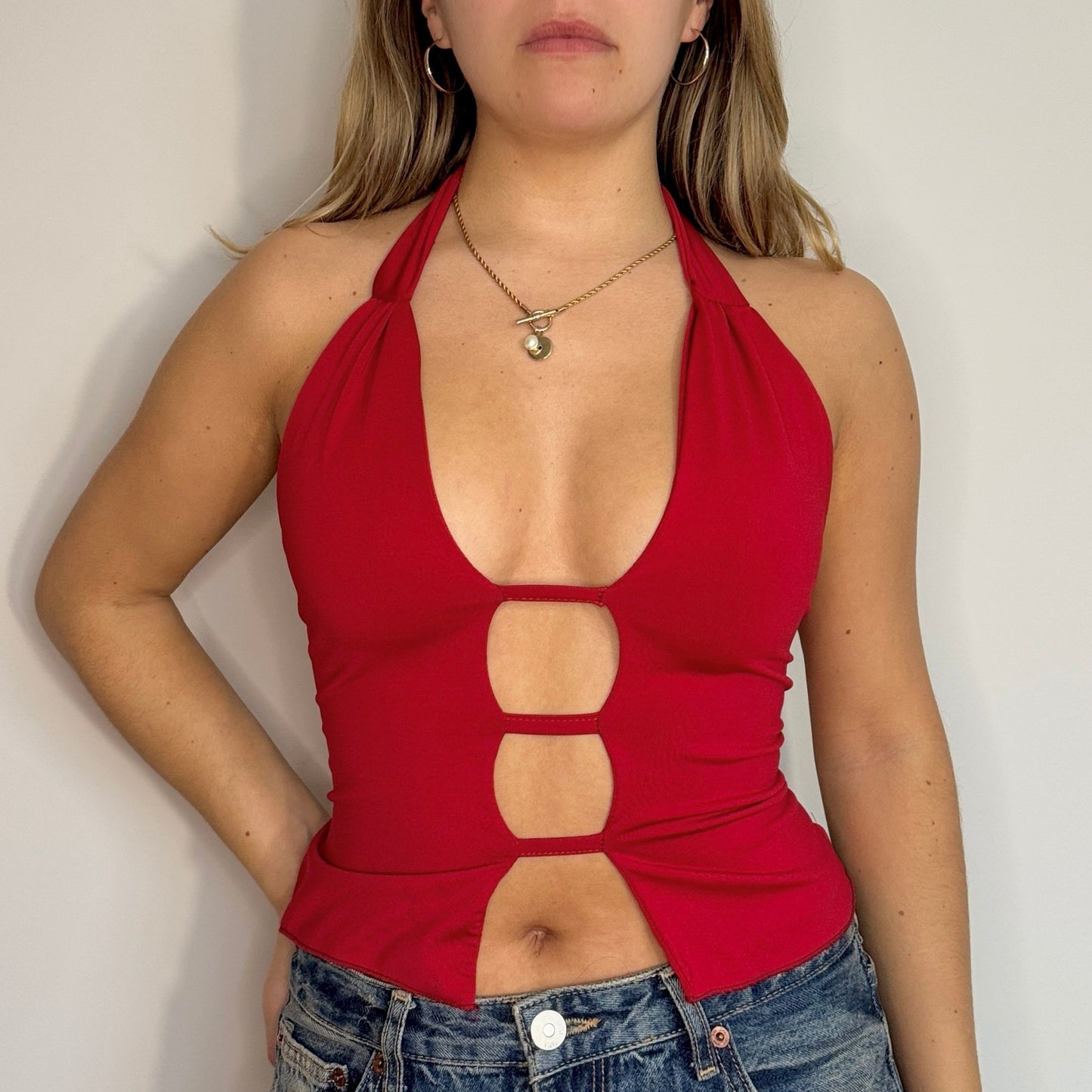 Red cutout top - Size XS