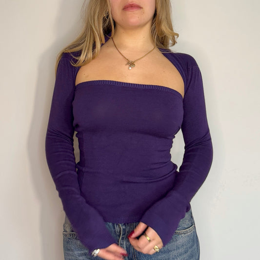 Purple knit top/bolero - Size XS/S