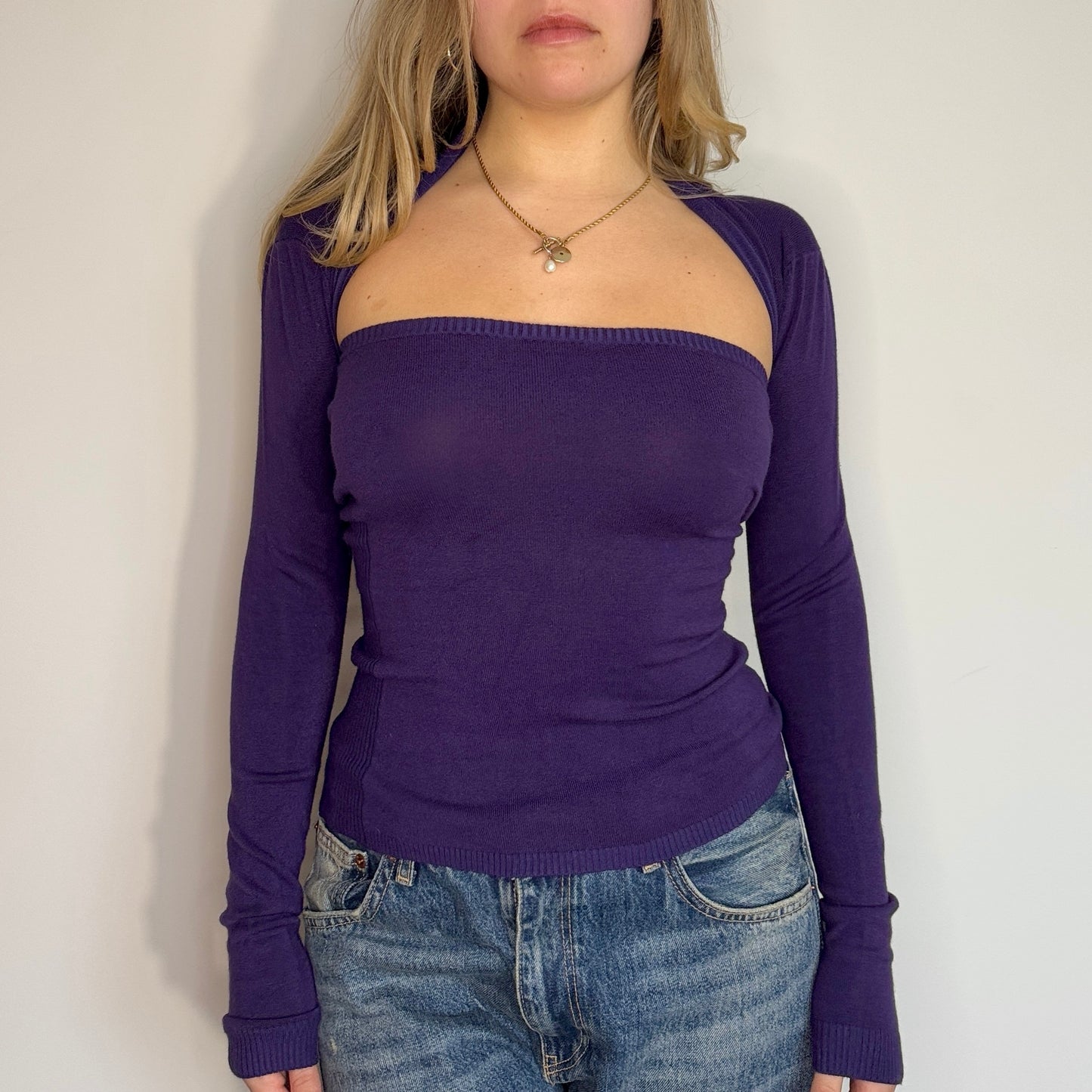 Purple knit top/bolero - Size XS/S