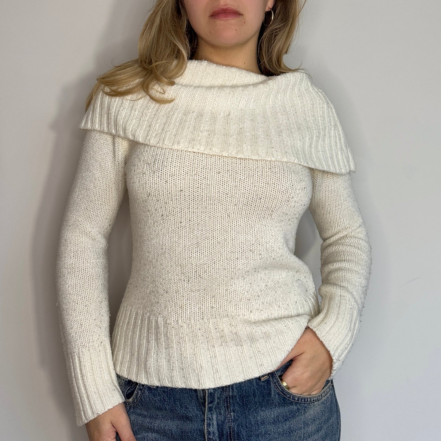 White knit jumper - Size S