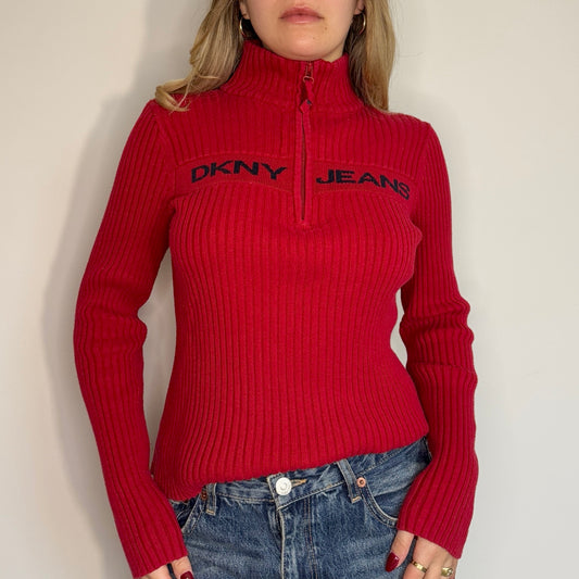 Red DKNY knit jumper - Size M