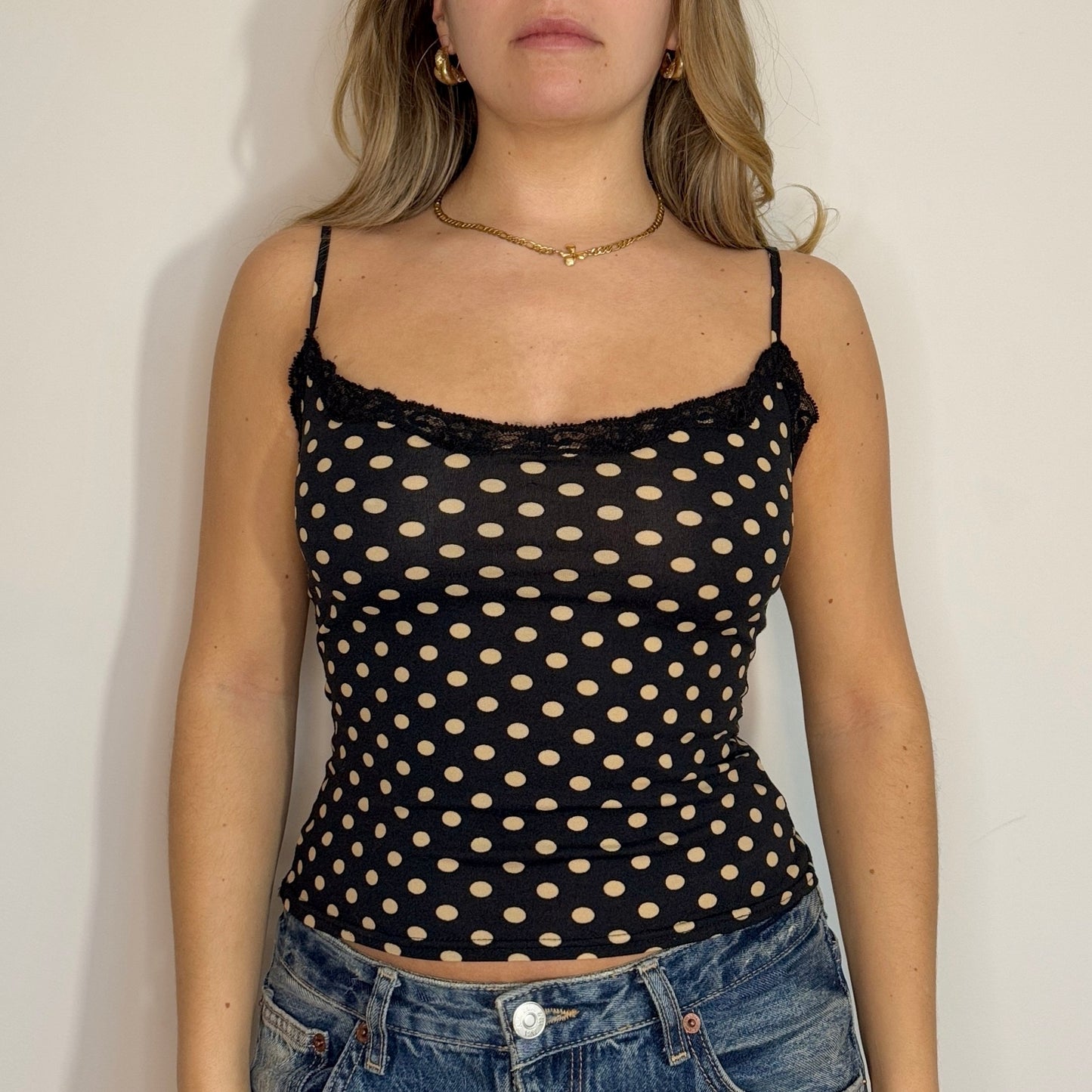 Morgan de Toi mesh polka dot vest - Size S