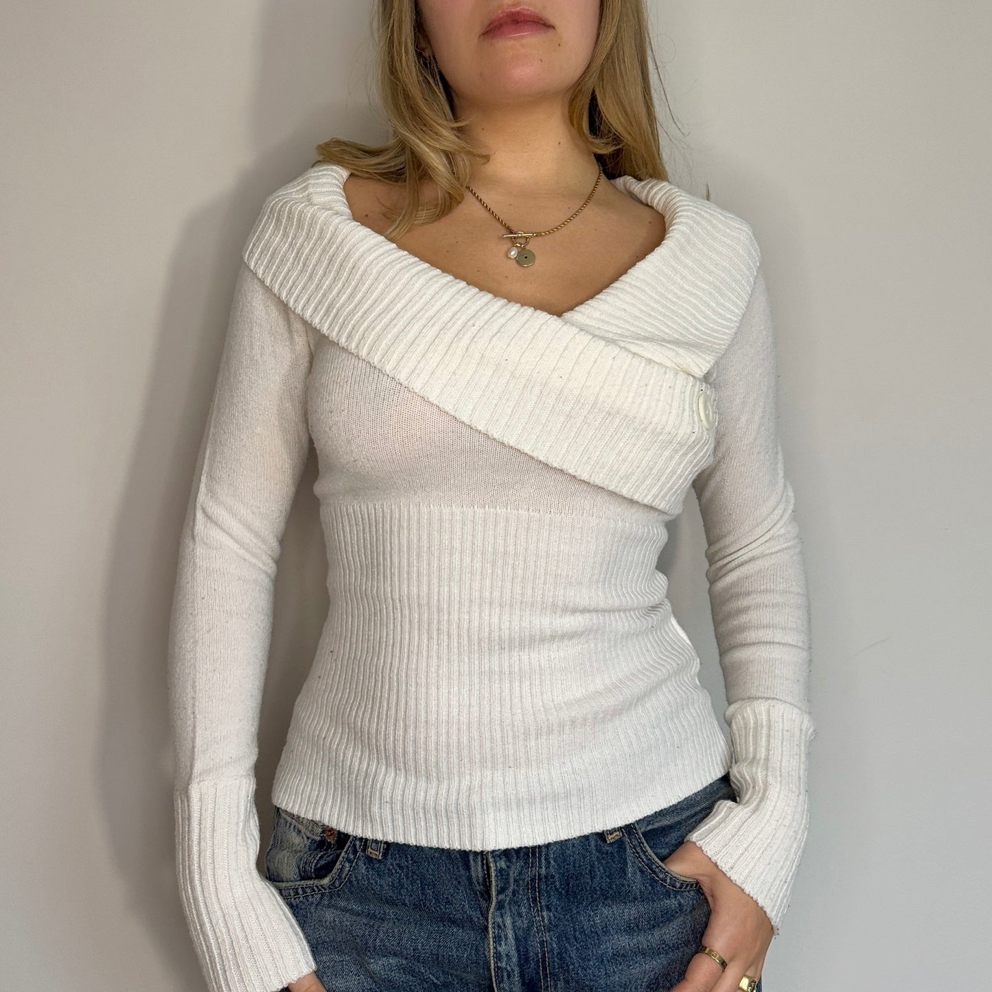 White knit top - Size S