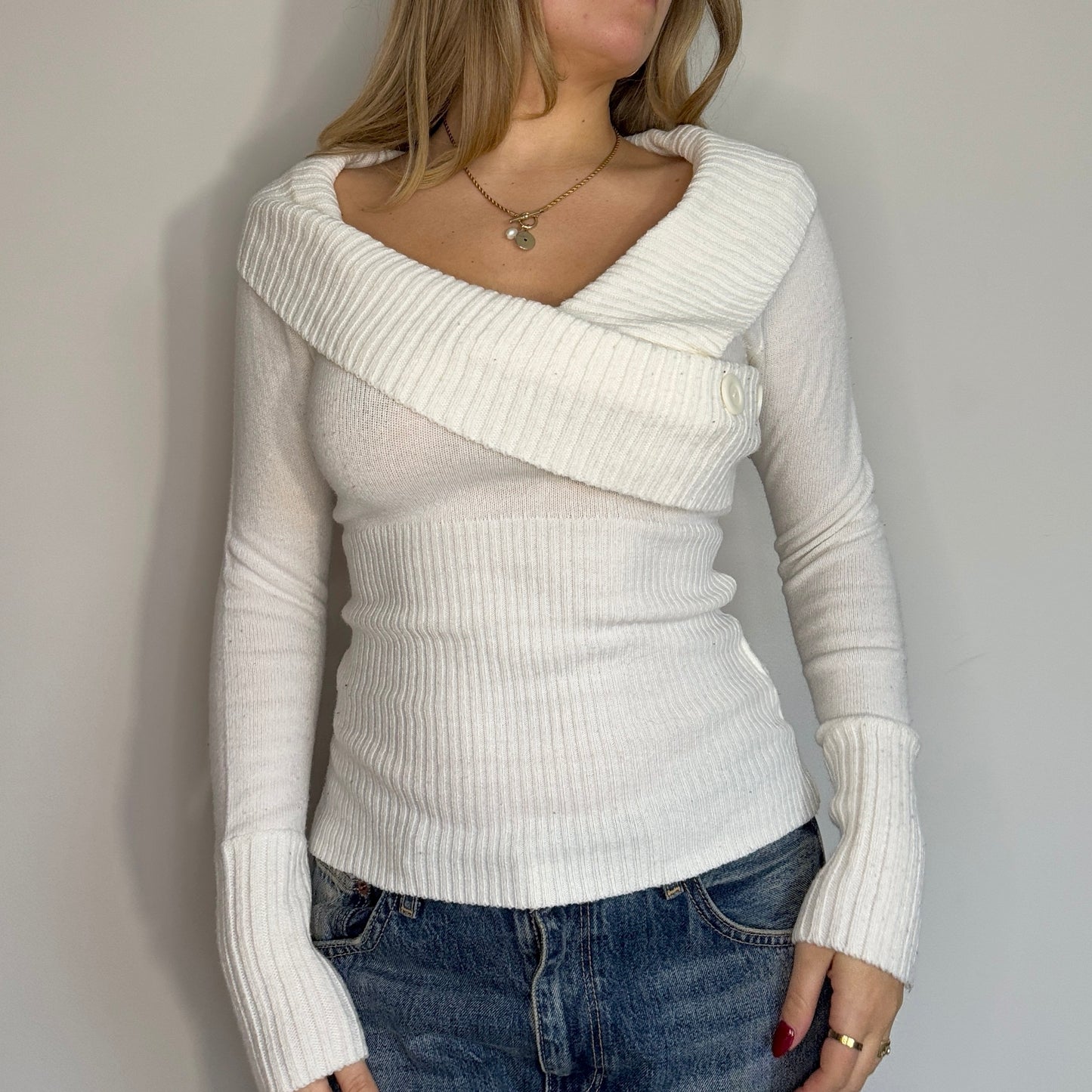 White knit top - Size S