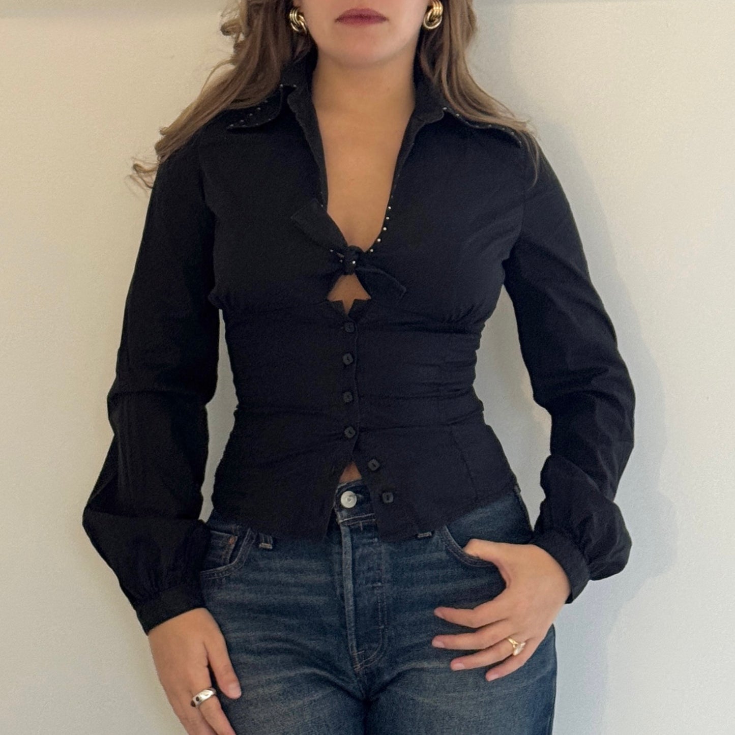 Black keyhole blouse - Size XS