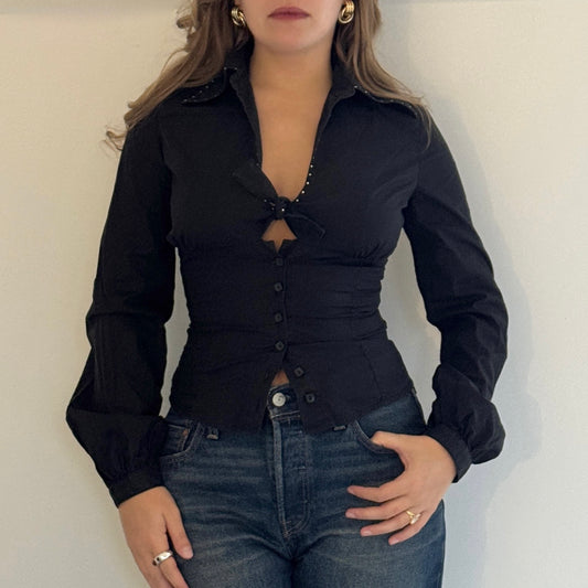 Black keyhole blouse - Size XS