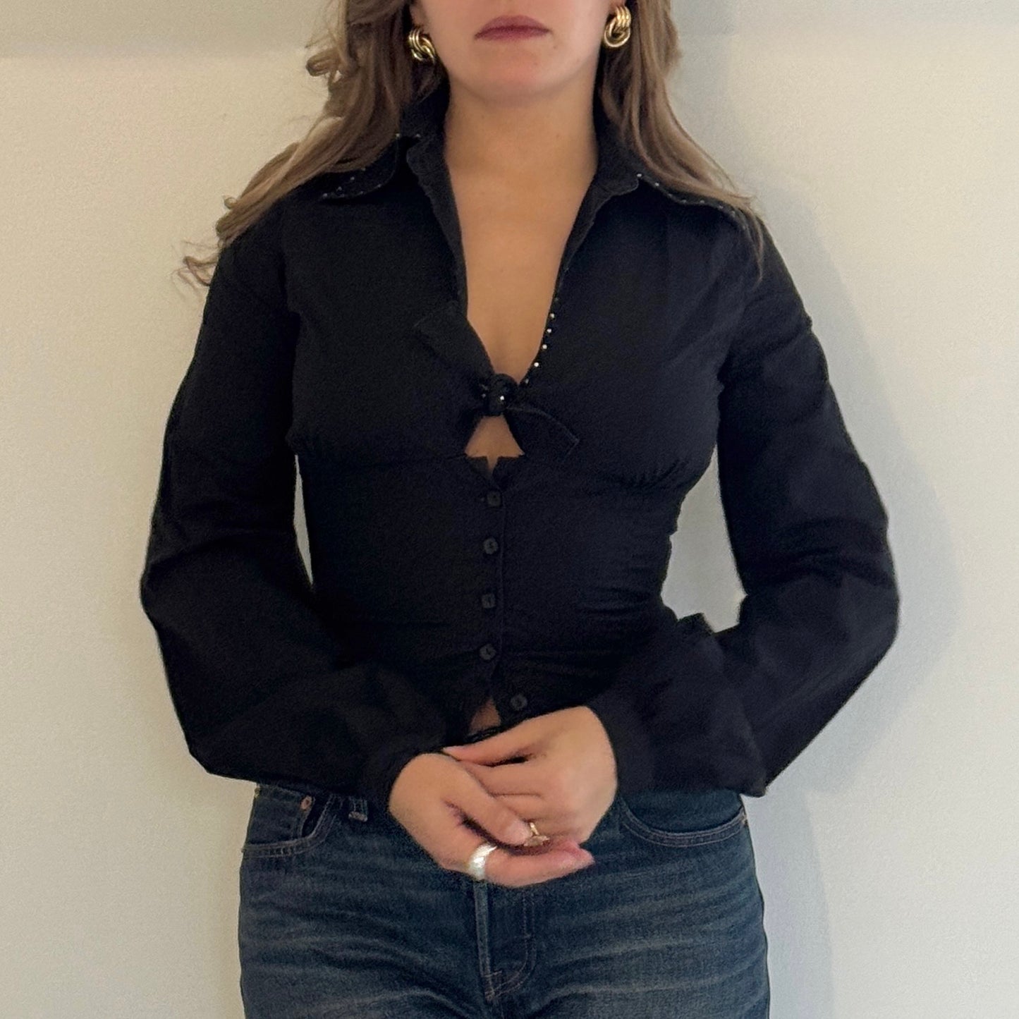 Black keyhole blouse - Size XS