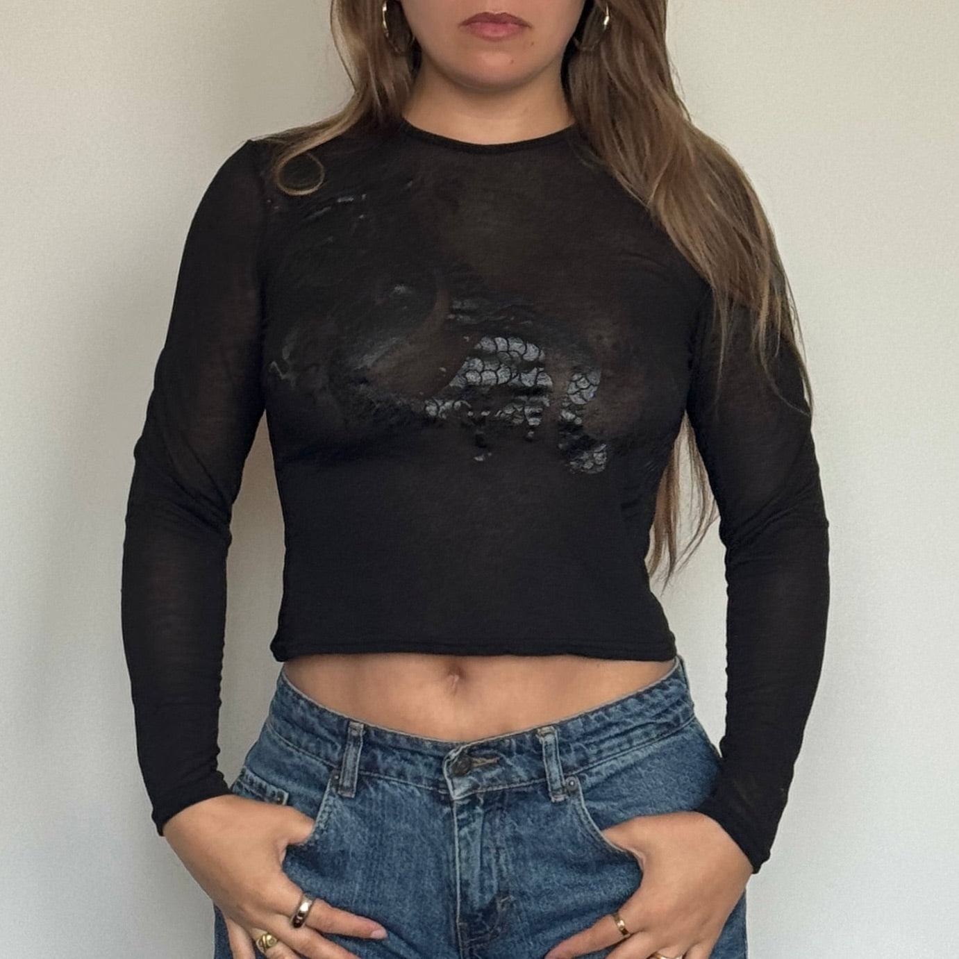 Morgan de Toi dragon mesh top - Size S