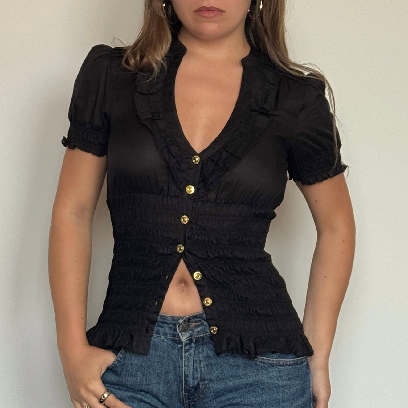 Morgan de Toi black blouse - Size S