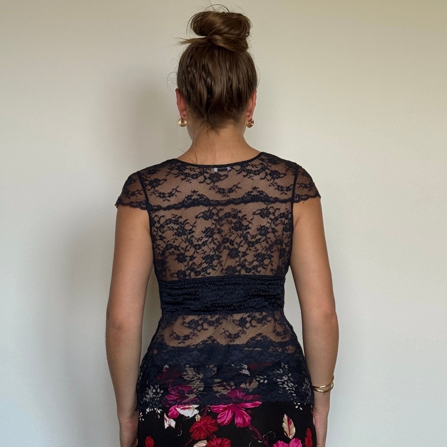 Navy lace blouse - Size XS/S
