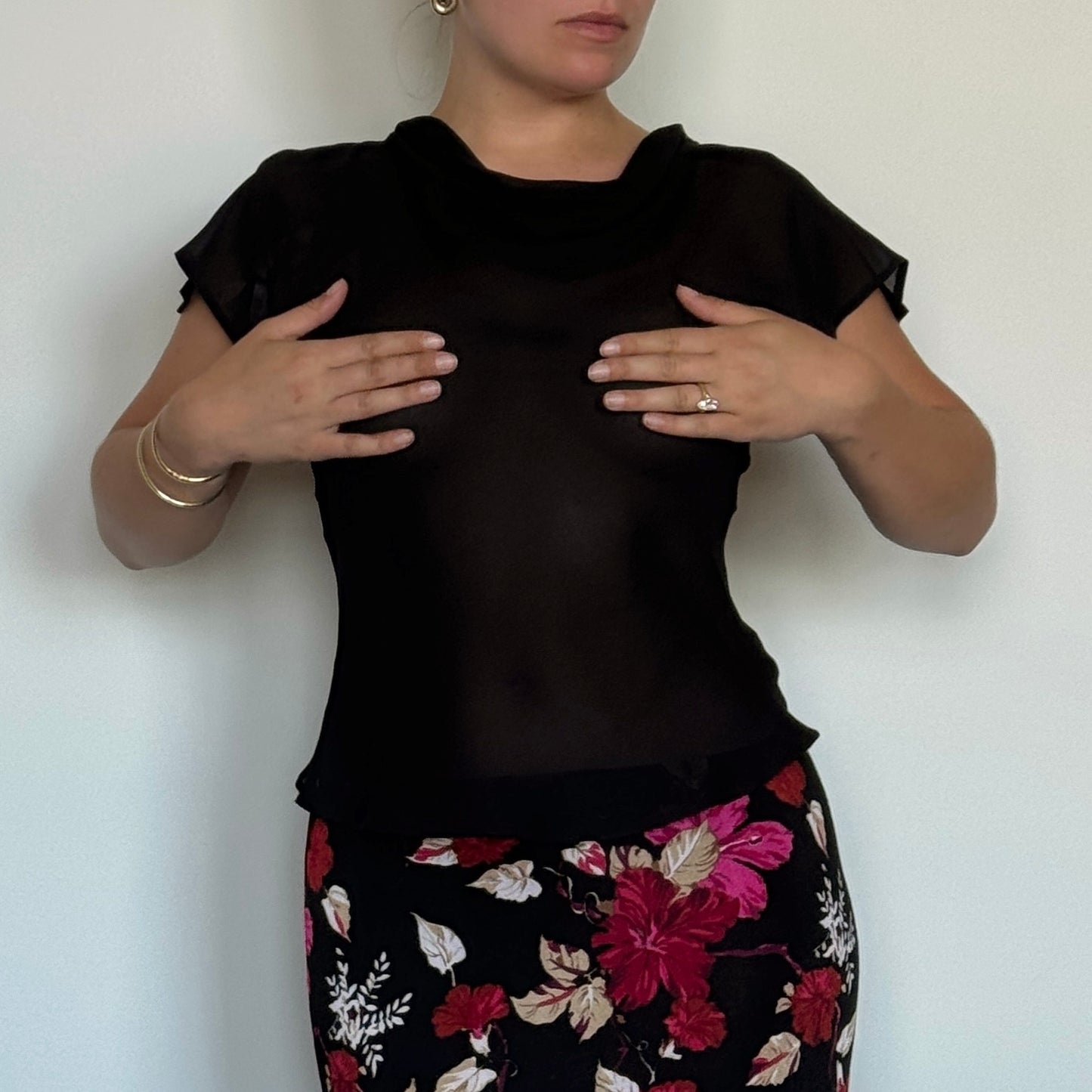 Black mesh blouse - Size S
