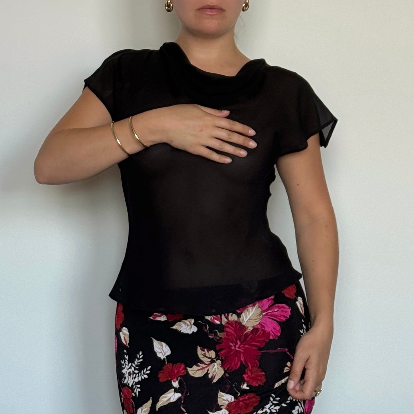 Black mesh blouse - Size S