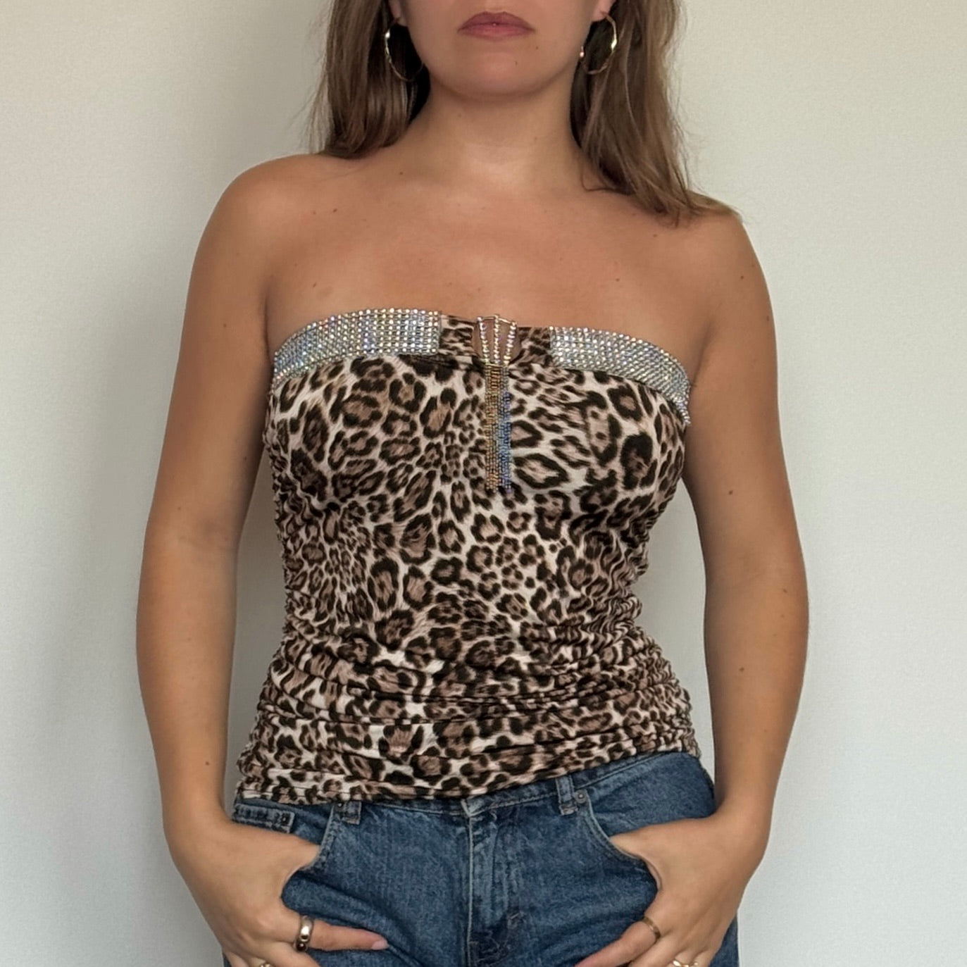 Morgan de Toi leopard bandeau top - Size S/M