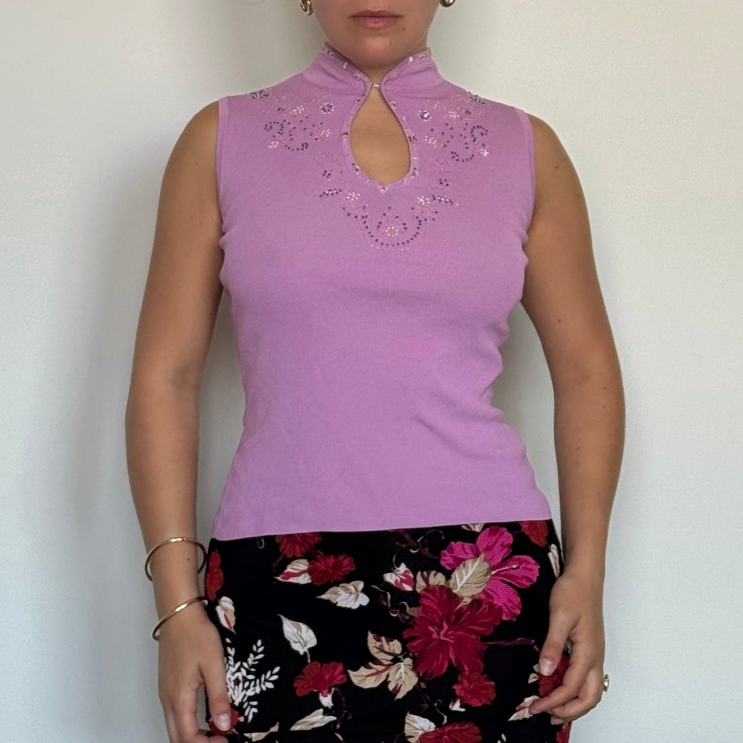 Knit keyhole top - Size S