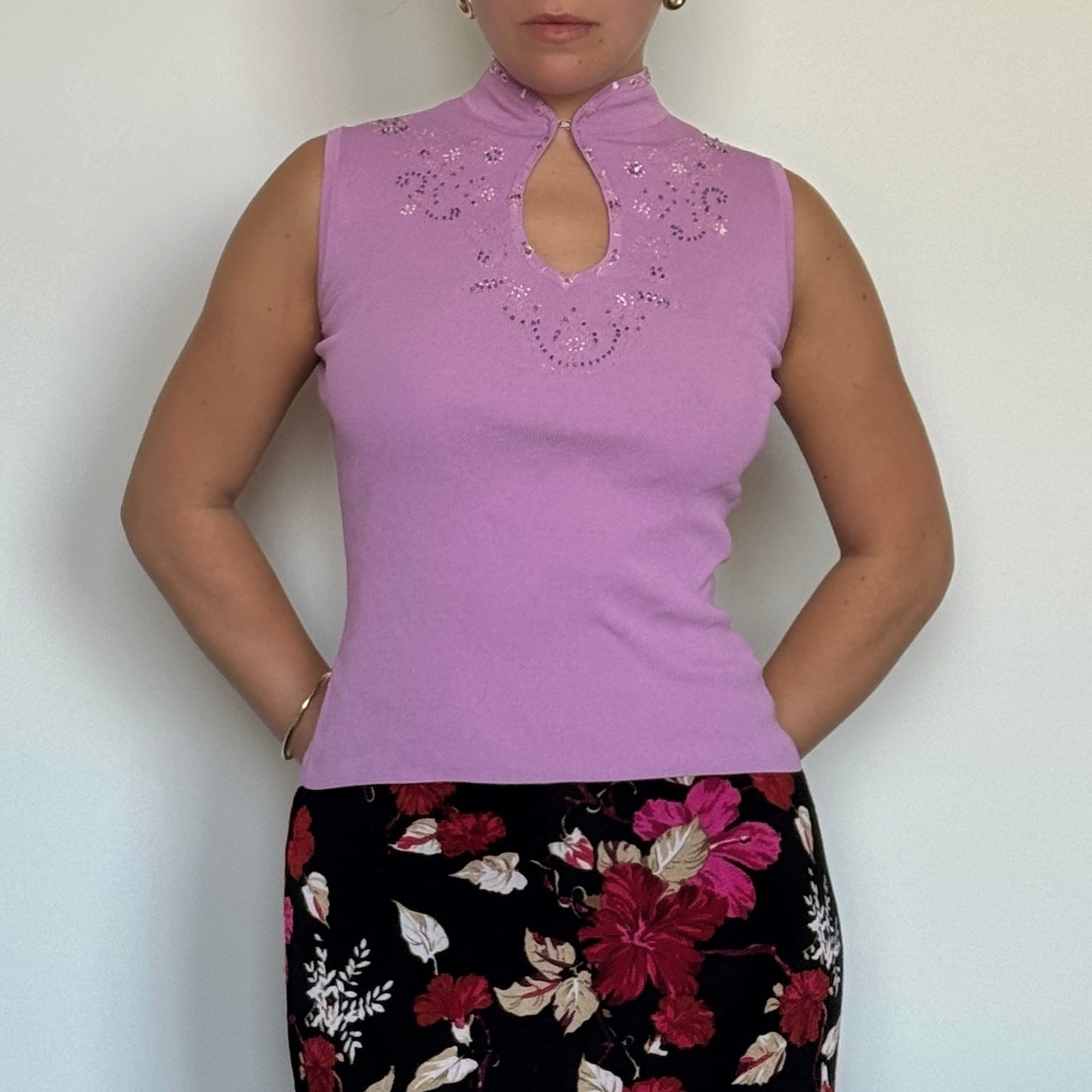 Knit keyhole top - Size S