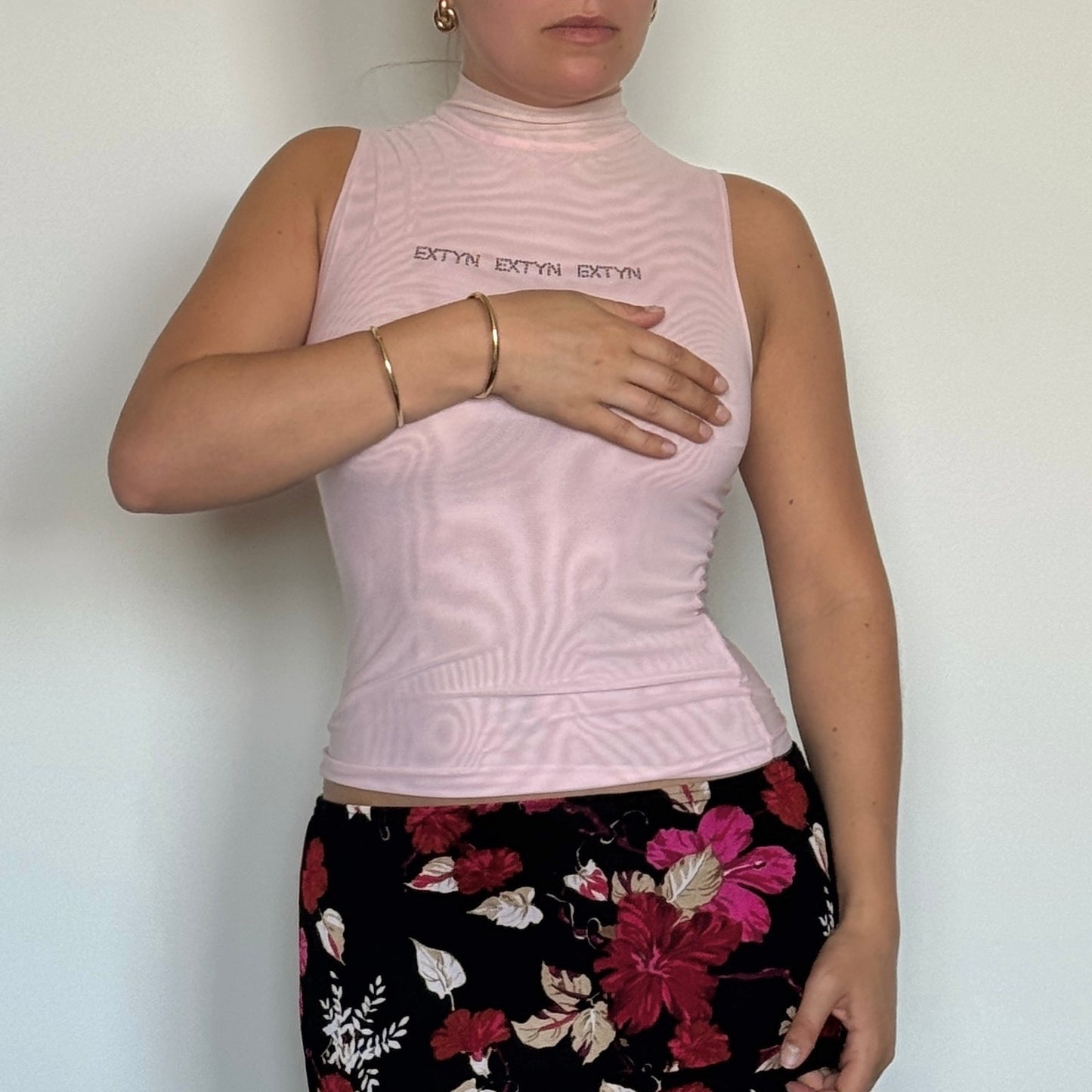 Pink mesh top - Size S