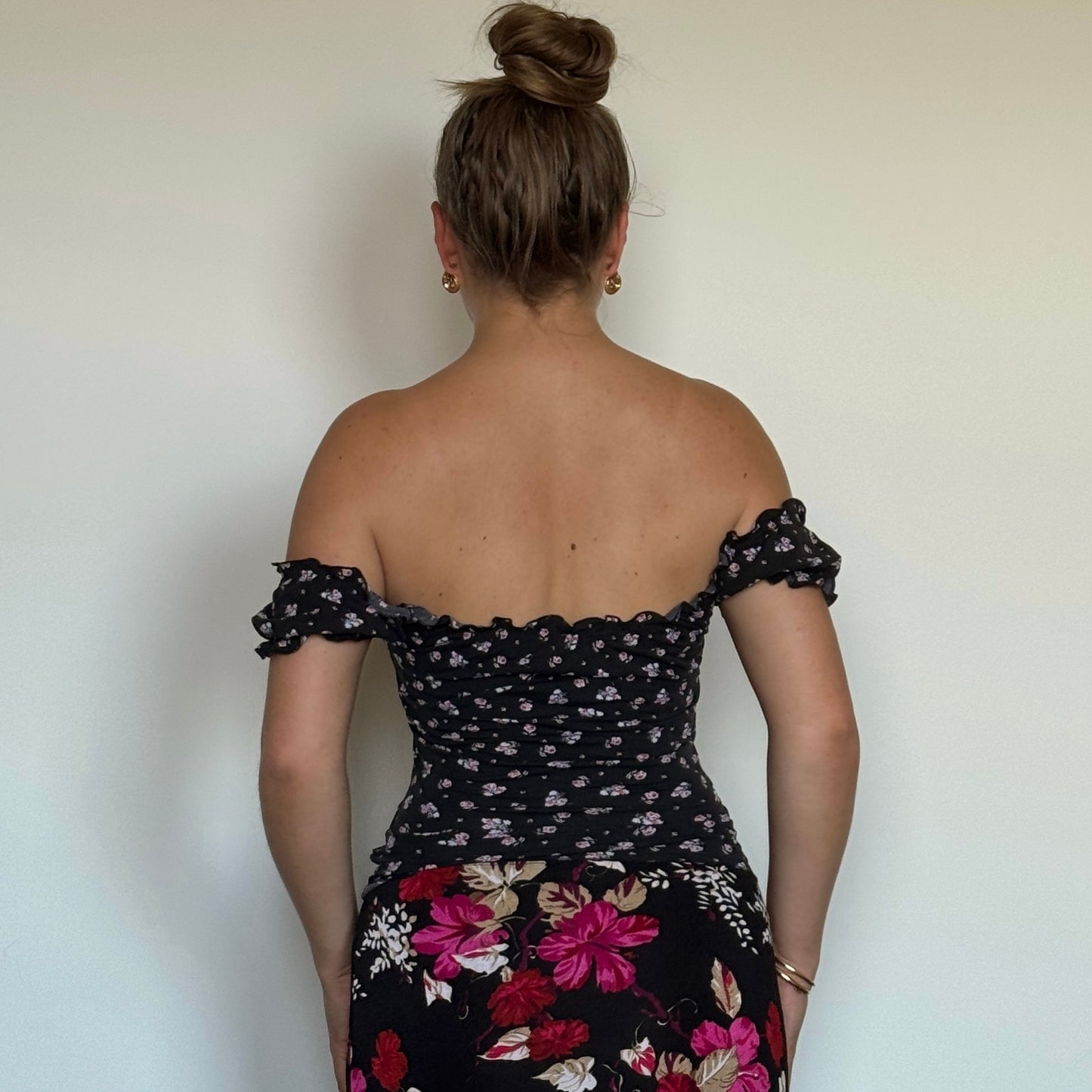 Morgan de Toi floral milkmaid top - Size S/M