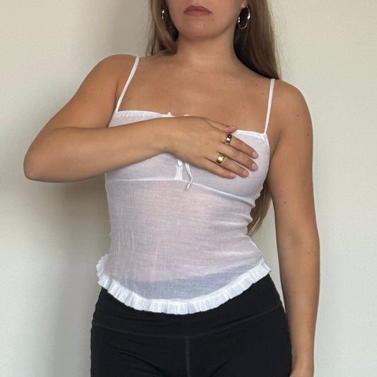 Morgan de Toi white milkmaid top - Size XS/S