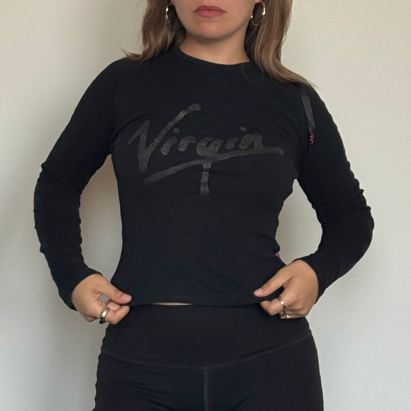 Black 'Virgin' top - Size S