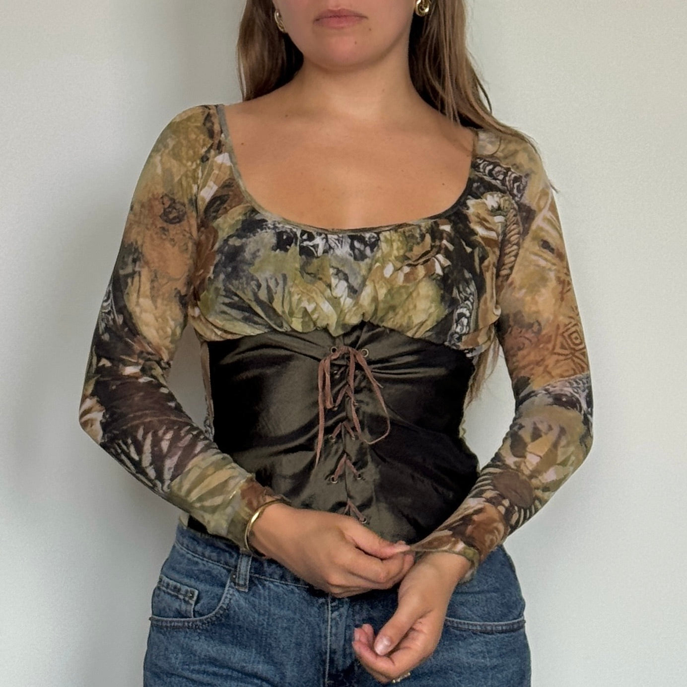 Mesh corset blouse - Size S