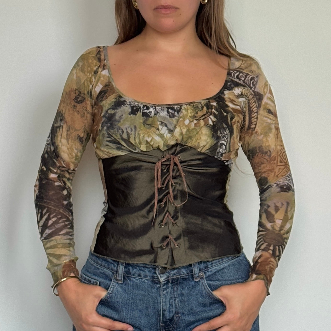 Mesh corset blouse - Size S