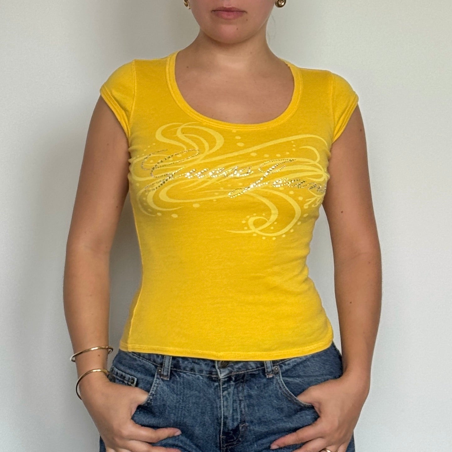 Yellow Guess top - Size S