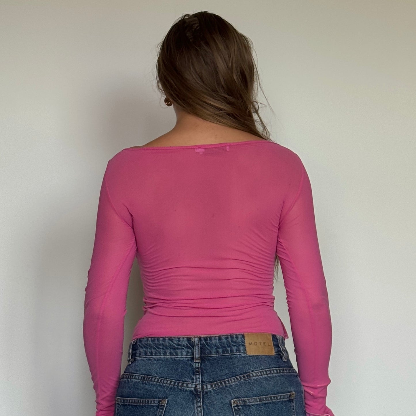 Pink graphic print mes top - Size XS