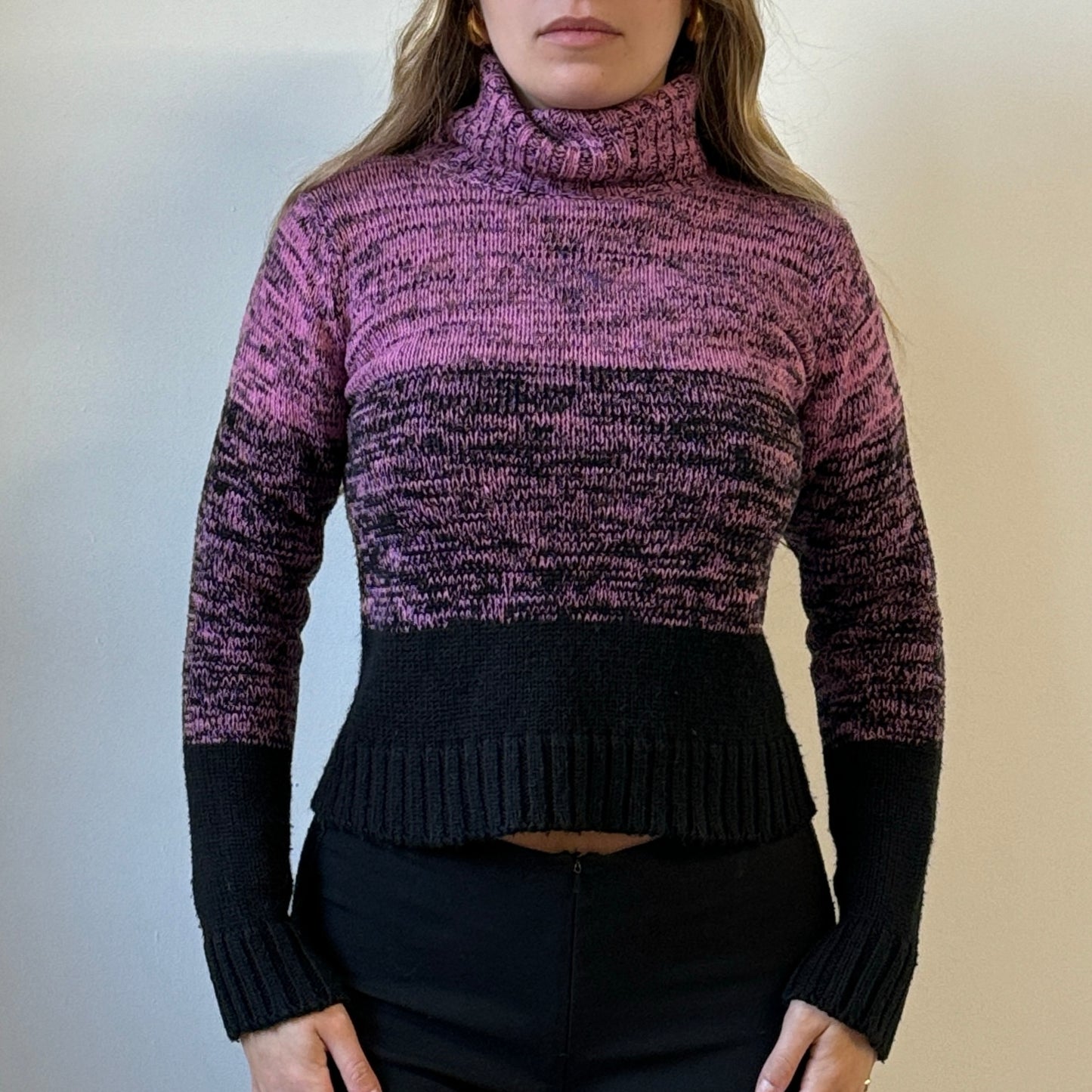 Purple striped knit jumper - Size XS