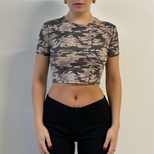 Camo mesh crop top - Size S