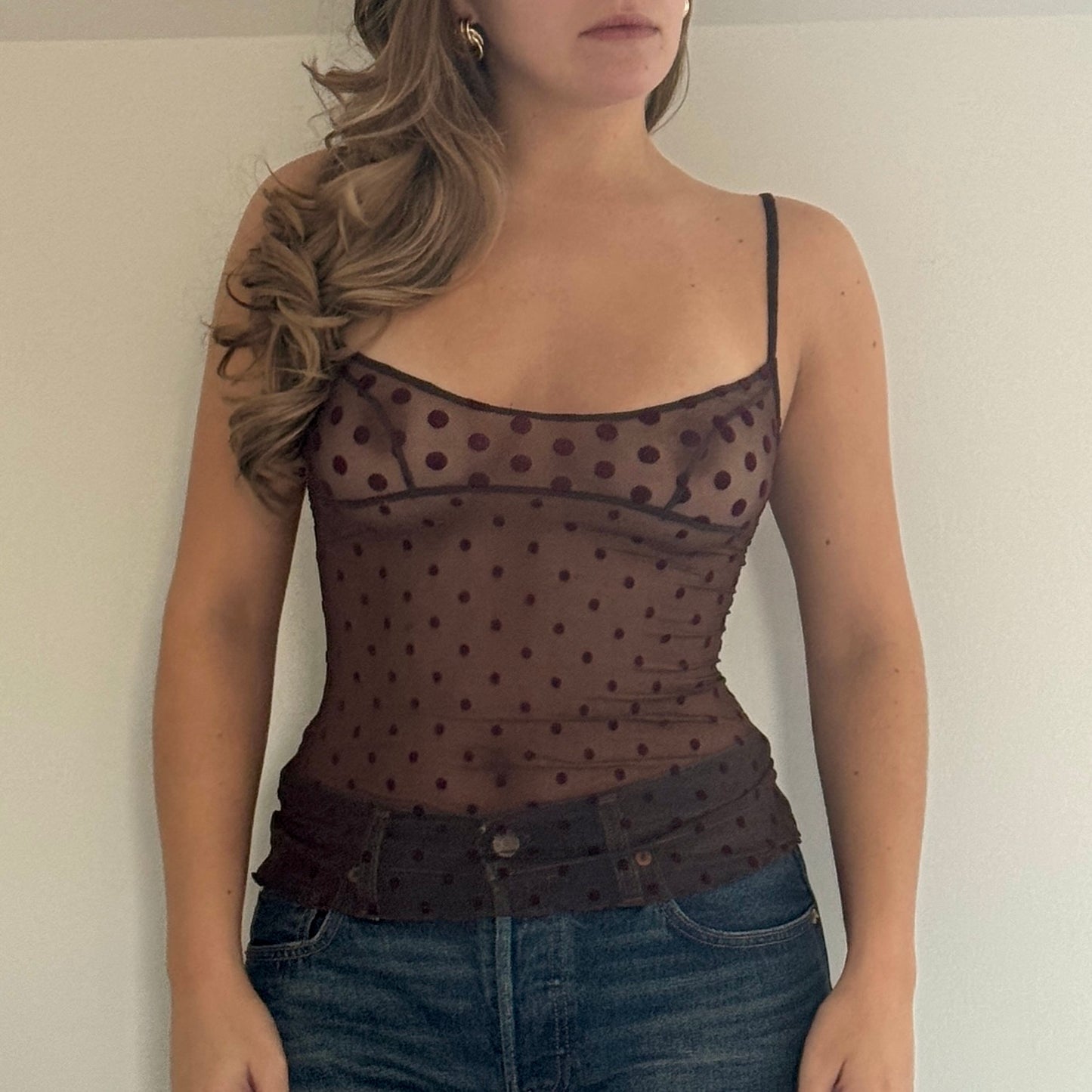 Mesh polka dot vest - Size S