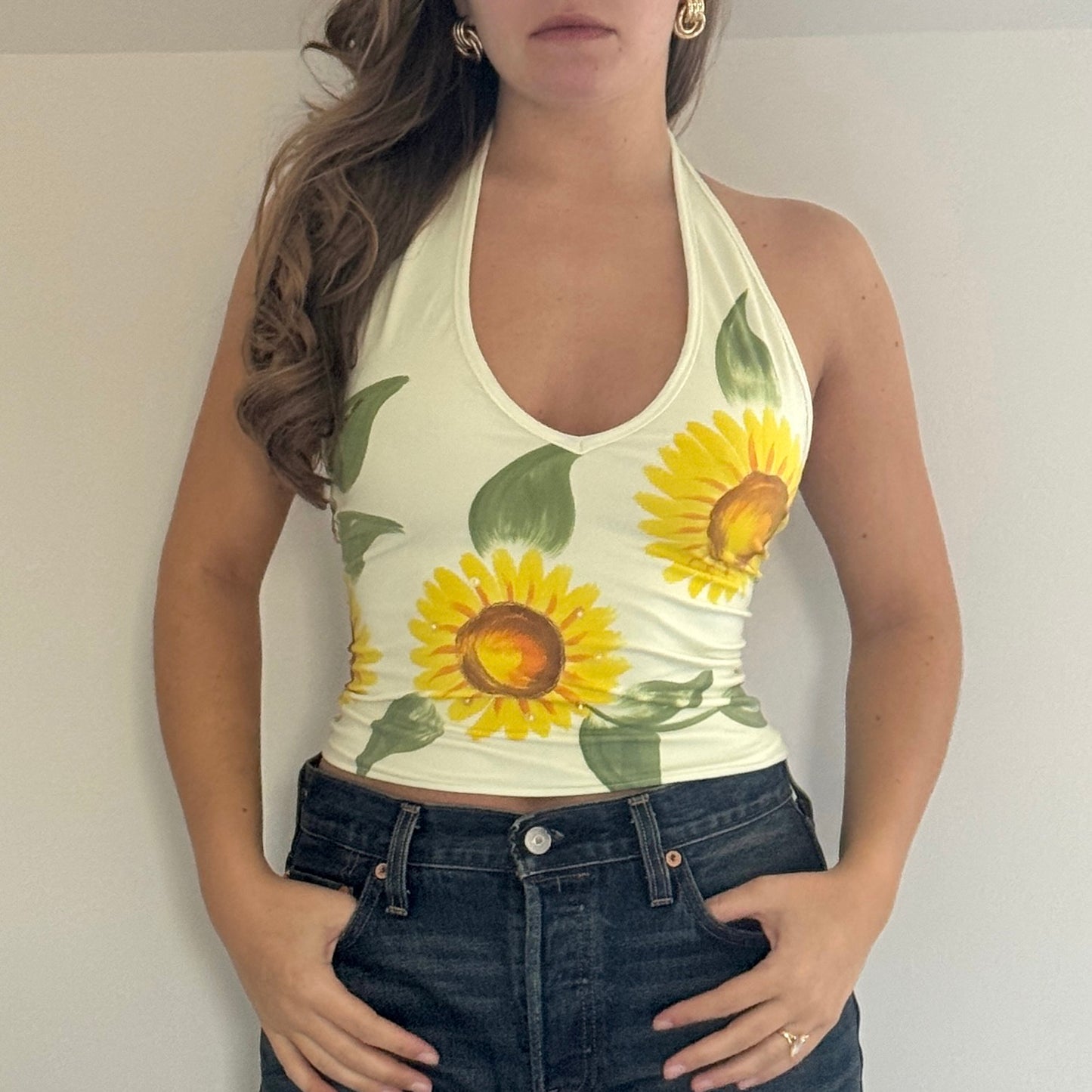 Flower print halter top - Size S