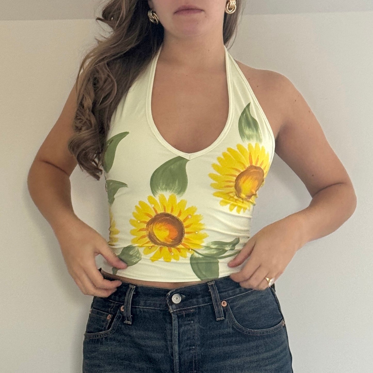 Flower print halter top - Size S