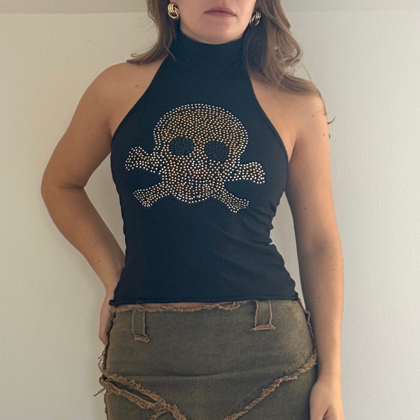 Skull halter top - Size S